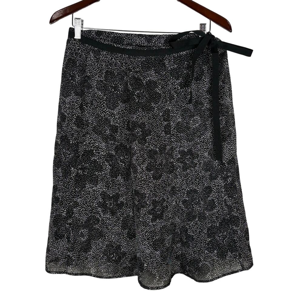 Harris Wallace Floral Midi Skirt Tie Waist A Line Polka Dot Flowy Vintage 90s